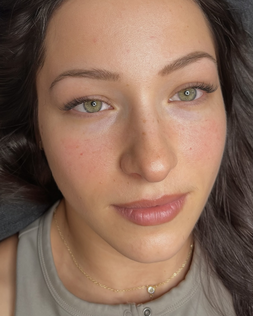 La Vie Esthetics Bar client showcasing natural beauty and confidence with lash extensions